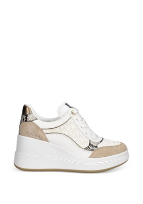 Michael Michael Kors logo-print snakeskin-effect sneakers - White