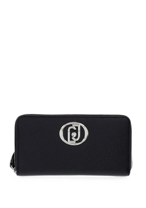 LIU JO logo-plaque pebbled-effect wallet - Black