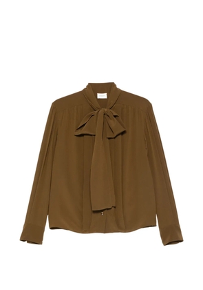 Saint Laurent lavallière silk blouse - Brown