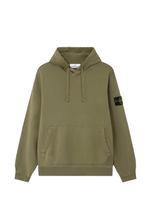 Stone Island 6100062 organic cotton fleece hooded sweatshirt - Green