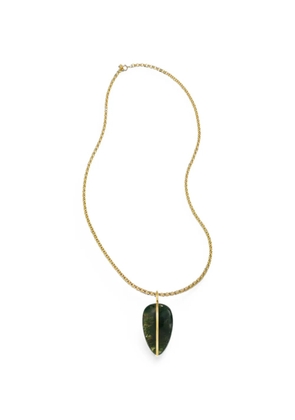 By Pariah XL agate pendant chain necklace - Green