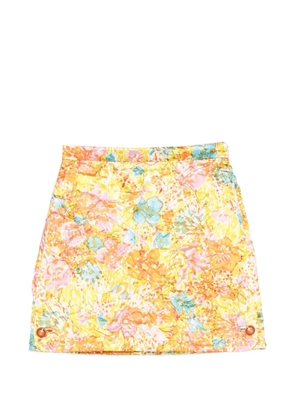 Versace floral-print mini skirt - Yellow