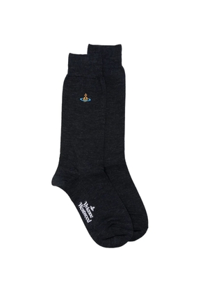 Vivienne Westwood Orb-embroidered logo-print socks - Blue