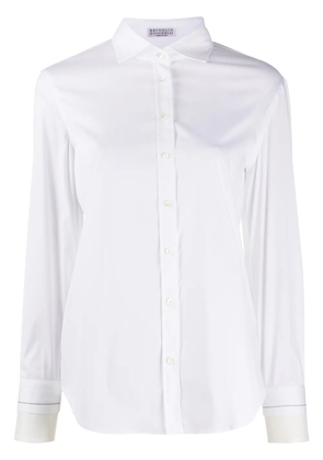 Brunello Cucinelli plain long-sleeved shirt - White