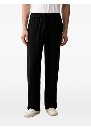 Emporio Armani logo-embroidered elasticated-waistband track pants - Black