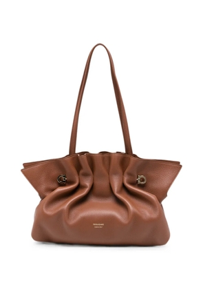 Ferragamo Gancini leather shoulder bag - Brown