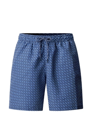 Hackett London Geo Block drawstring swim trunks - Blue