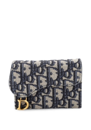 Christian Dior Pre-Owned Saddle 5-Gusset Case Oblique Canvas card holder - Blue