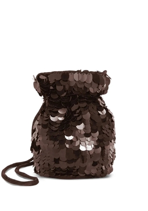 P.A.R.O.S.H. sequin-embellished bucket bag - Brown