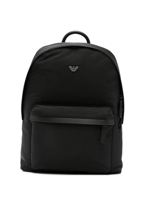 Emporio Armani logo-plaque backpack - Black