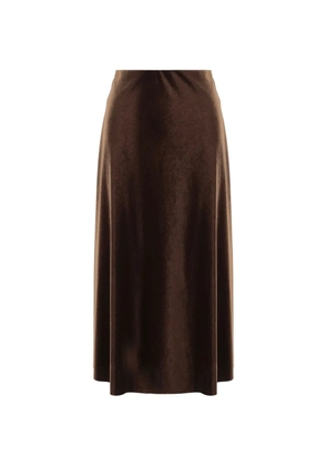 F.It velvet-effect high-waisted midi skirt - Brown
