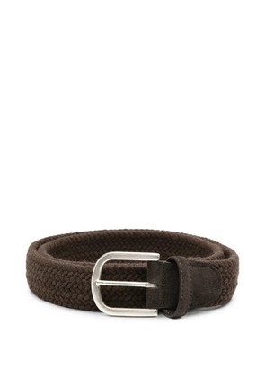 Canali braided suede-trimmed belt - Brown