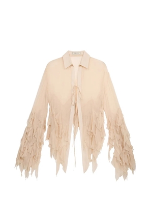 Blumarine ruffled silk blouse - Neutrals