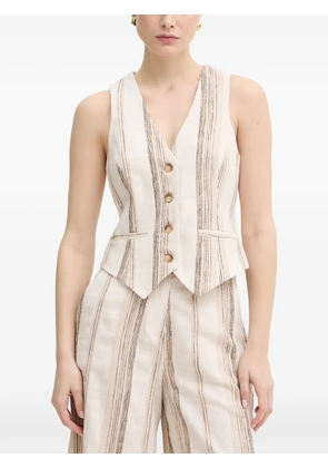 FRACOMINA vertical-stripe V-neck waistcoat - Neutrals