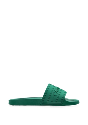 Casablanca logo-embossed slides - Green