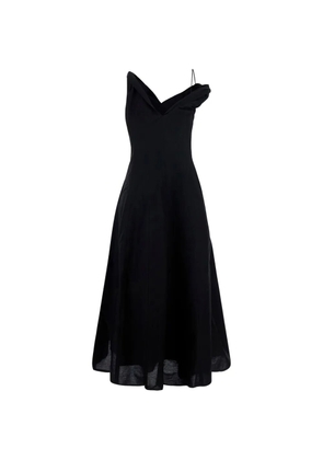 Róhe asymmetric draped midi dress - Black