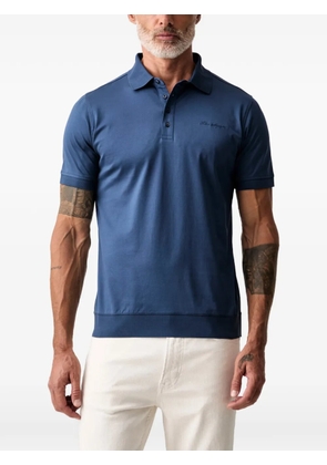 Karl Lagerfeld logo-embroidered short-sleeve polo shirt - Blue