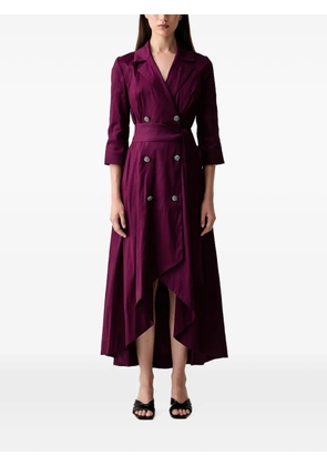 Joseph Ribkoff embellished-button asymmetric midi dress - Purple