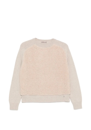Herno bouclé-panel wool sweater - Neutrals