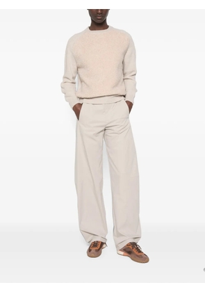 Herno bouclé-panel wool sweater - Neutrals