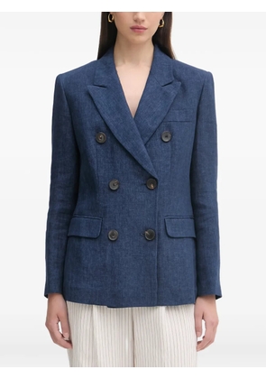 LUISA SPAGNOLI Vittorio double-breasted linen blazer - Blue