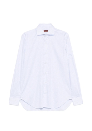 Barba check-pattern long-sleeve shirt - White
