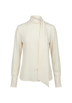 Valentino Garavani pussy-bow long-sleeve shirt - Neutrals