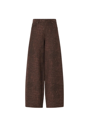 LIU JO balloon jacquard trousers - Brown