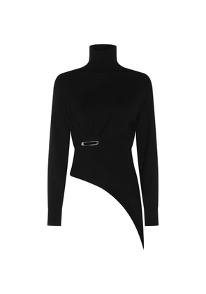 Lanvin safety-pin asymmetric sweater - Black