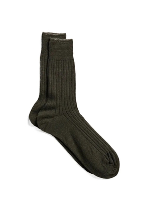 yahae linen ribbed socks - Green