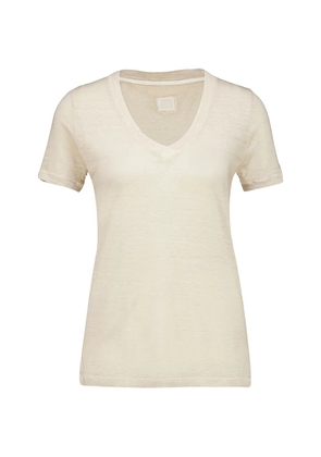 120% Lino V-neck T-shirt - Neutrals