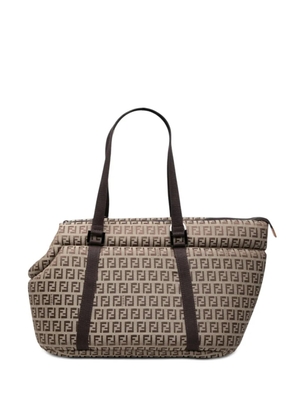 Fendi Pre-Owned 2000-2010 Zucchino Padded Canvas Pet Carrier Bag travel bag - Neutrals