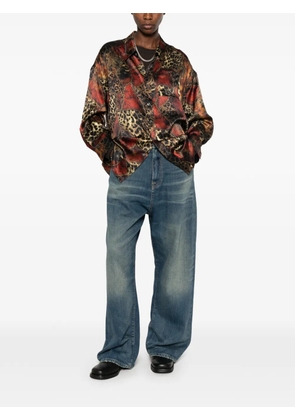 R13 leopard-print button-down shirt - Red
