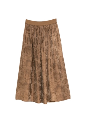 Uma Wang Gillian pattern gathered midi skirt - Neutrals