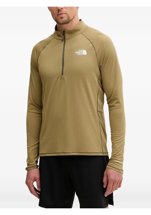 The North Face logo-print quarter-zip T-shirt - Green