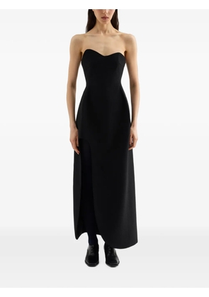 Jil Sander wool sablé bustier dress - Black