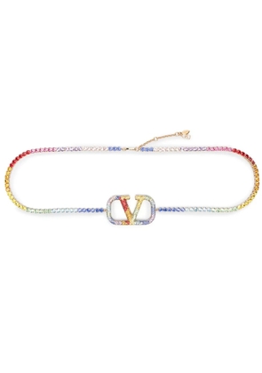 Valentino Garavani VLogo Signature crystal-embellished belt - Blue