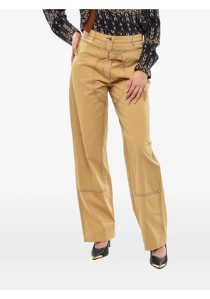 Stella McCartney high-waist straight-fit trousers with buckle detail - Brown