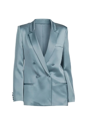 LAPOINTE double-breasted satin blazer - Blue
