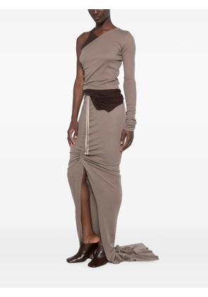 Rick Owens Edfu drawstring asymmetric maxi skirt - Grey