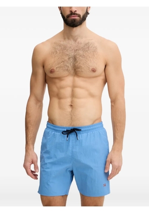 Napapijri Haldane logo-patch drawstring swim shorts - Blue