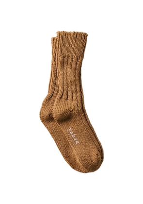 yahae row-gauge ribbed socks - Brown