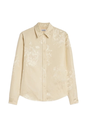 Jil Sander flower-jacquard fitted shirt - Neutrals