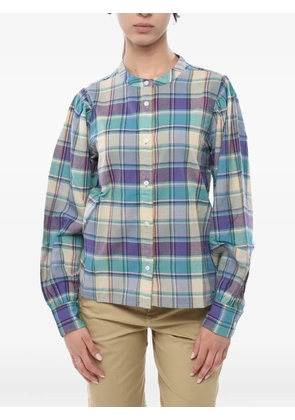 Woolrich plaid mandarin-collar shirt - Blue