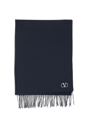 Valentino Garavani VLogo Signature fringed scarf - Blue