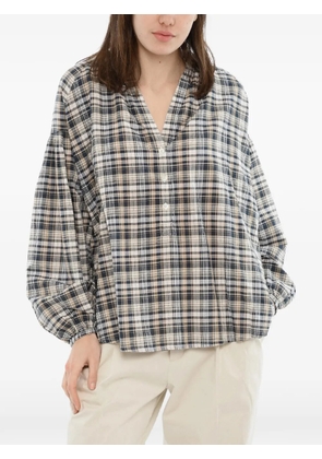 Woolrich checked V-neck blouse - Neutrals
