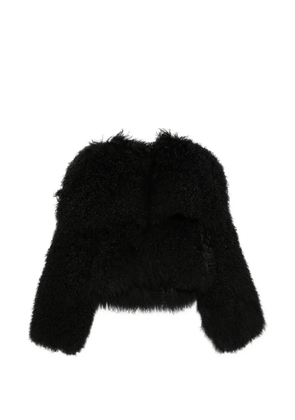 The Attico shearling textured jacket - Black