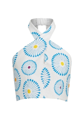 Cala de la Cruz Ivy floral-print halterneck top - White