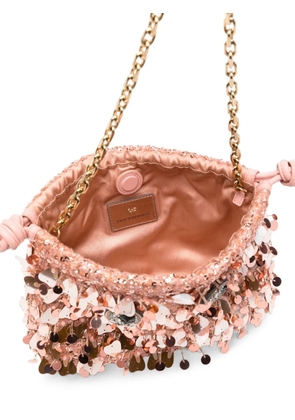 Anya Hindmarch sequin-embellished clutch bag - Pink