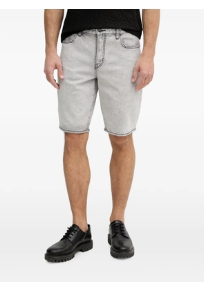 Armani Exchange logo-patch denim shorts - Grey